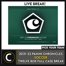 Load image into Gallery viewer, 2021/22 PANINI CHRONICLES SOCCER 12 BOX (FULL CASE) BREAK #S247 - PICK YOUR TEAM
