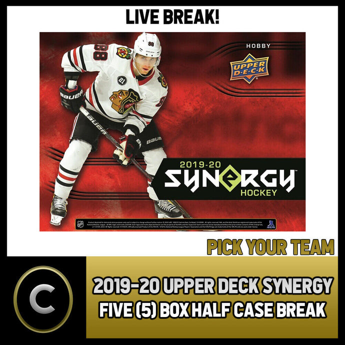 2019-20 UPPER DECK SYNERGY HOCKEY 5 BOX HALF CASE BREAK #H1553 - PICK YOUR TEAM