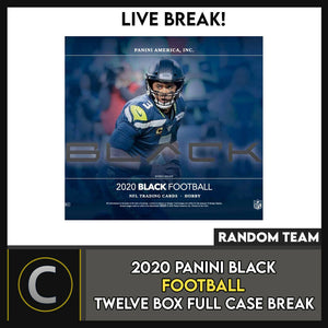 2020 PANINI BLACK FOOTBALL 12 BOX (FULL CASE) BREAK #F526 - RANDOM TEAMS