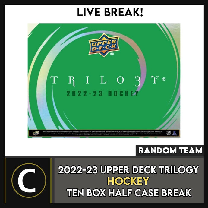 2022-23 UPPER DECK TRILOGY HOCKEY 10 BOX (HALF CASE) BREAK #H1620 - RANDOM TEAM