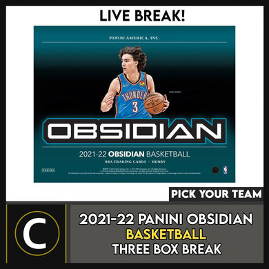 2021-22 PANINI OBSIDIAN BASKETBALL 3 BOX BREAK #B856 - PICK YOUR TEAM