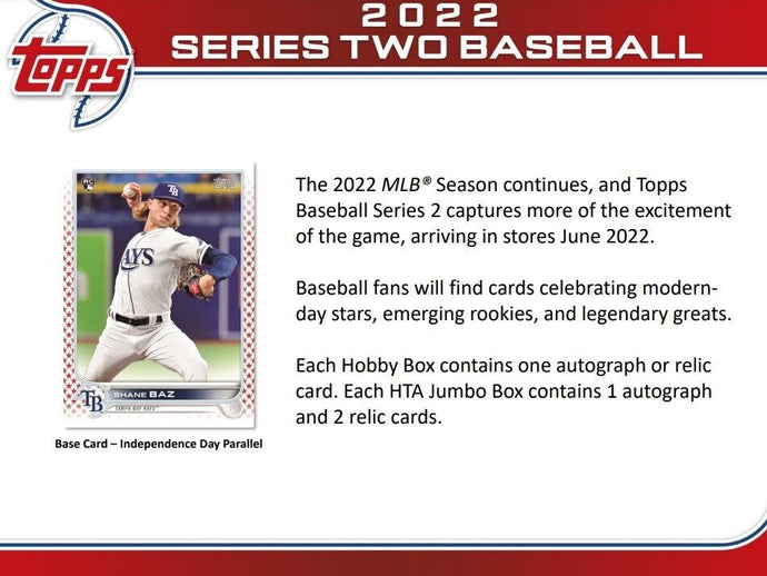 2022 Topps Series Two Jumbo Baseball Sealed Hobby Box - Free Shipping