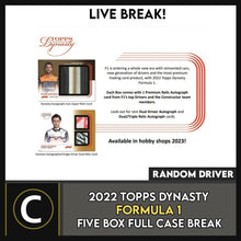 Load image into Gallery viewer, 2022 TOPPS DYNASTY FORMULA 1 RACING 5 BOX FULL CASE BREAK #N084 - RANDOM DRIVER