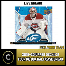 Load image into Gallery viewer, 2019-20 UPPER DECK ICE HOCKEY 4 BOX (HALF CASE) BREAK #H873 - PICK YOUR TEAM