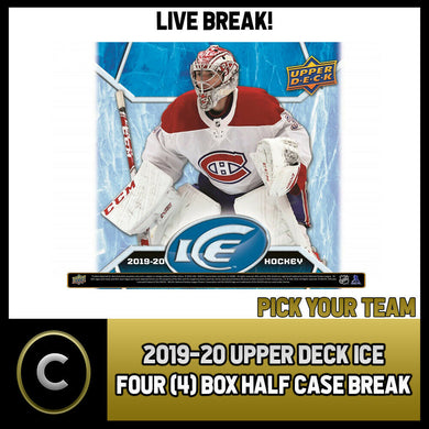 2019-20 UPPER DECK ICE HOCKEY 4 BOX (HALF CASE) BREAK #H873 - PICK YOUR TEAM