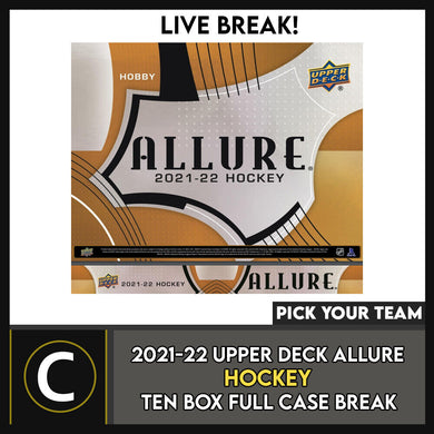 2021-22 UPPER DECK ALLURE HOCKEY 10 BOX FULL CASE BREAK #H1646 - PICK YOUR TEAM