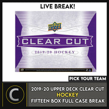 Load image into Gallery viewer, 2019-20 UPPER DECK CLEAR CUT 15 BOX (FULL CASE) BREAK #H1169 - PICK YOUR TEAM