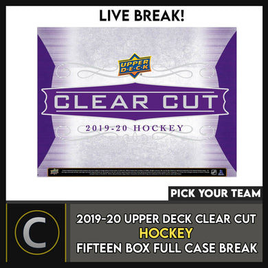 2019-20 UPPER DECK CLEAR CUT 15 BOX (FULL CASE) BREAK #H1169 - PICK YOUR TEAM