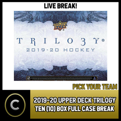 2019-20 UPPER DECK TRILOGY HOCKEY 10 BOX FULL CASE BREAK #H822 - PICK YOUR TEAM
