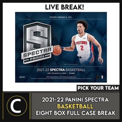2021-22 PANINI SPECTRA BASKETBALL 8 BOX CASE BREAK #B858 - PICK YOUR TEAM