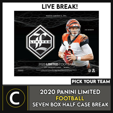2020 PANINI LIMITED FOOTBALL 7 BOX (HALF CASE) BREAK #F652 - PICK YOUR TEAM