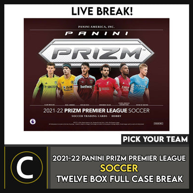 2021/22 PANINI PRIZM EPL SOCCER 12 BOX (FULL CASE) BREAK #S220 - PICK YOUR TEAM