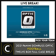 Load image into Gallery viewer, 2021 DONRUSS OPTIC FOOTBALL 12 BOX (FULL CASE) BREAK #F944 - PICK YOUR TEAM