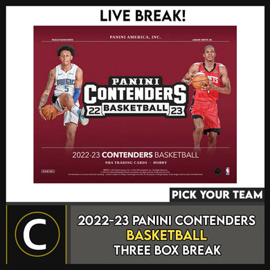 2022-23 PANINI CONTENDERS BASKETBALL 3 BOX BREAK #B935 - PICK YOUR TEAM
