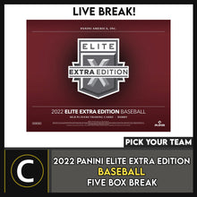 Load image into Gallery viewer, 2022 PANINI ELITE EXTRA BASEBALL 5 BOX BREAK #A1711 - PICK YOUR TEAM