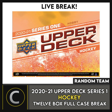 2020-21 UPPER DECK SERIES 1 HOCKEY 12 BOX FULL CASE BREAK #H1113 - RANDOM TEAMS