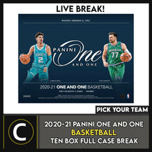 Load image into Gallery viewer, 2020-21 PANINI ONE AND ONE BASKETBALL 10 BOX CASE BREAK #B710 - PICK YOUR TEAM