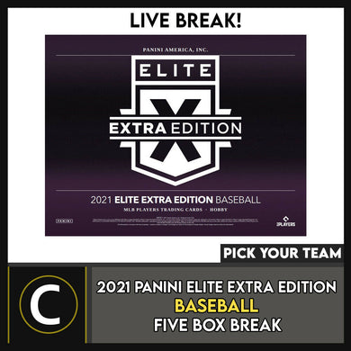 2021 PANINI ELITE EXTRA BASEBALL 5 BOX BREAK #A1412 - PICK YOUR TEAM