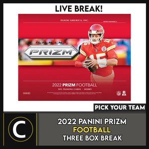 2022 PANINI PRIZM FOOTBALL 3 BOX BREAK #F1123 - PICK YOUR TEAM
