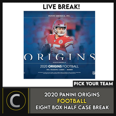2020 PANINI ORIGINS FOOTBALL 8 BOX (HALF CASE) BREAK #F680 - PICK YOUR TEAM