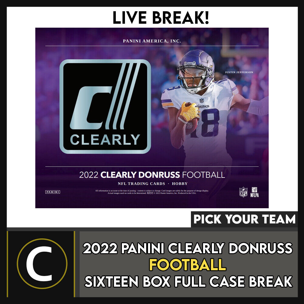 2021 Panini Clearly Donruss Football Hobby 16 Box Case