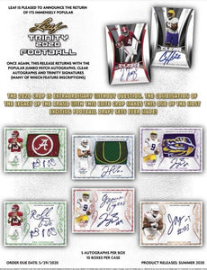 2020 Leaf Trinity Football Sealed Hobby Box - Free Shipping