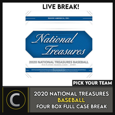 2020 NATIONAL TREASURES BASEBALL 4 BOX (FULL CASE) BREAK #A1126 - PICK YOUR TEAM