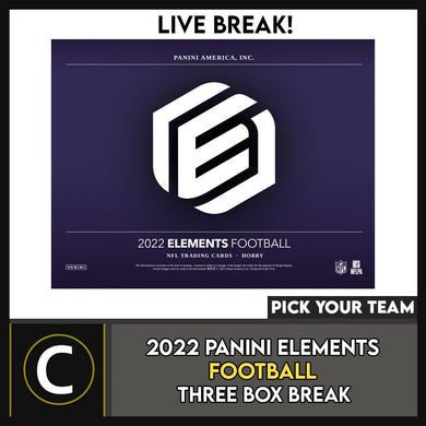 2022 PANINI ELEMENTS FOOTBALL 3 BOX BREAK #F1006 - PICK YOUR TEAM