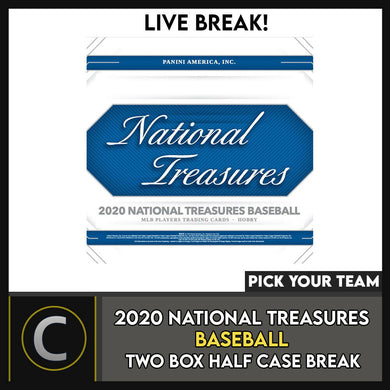 2020 NATIONAL TREASURES BASEBALL 2 BOX (HALF CASE) BREAK #A986 - PICK YOUR TEAM