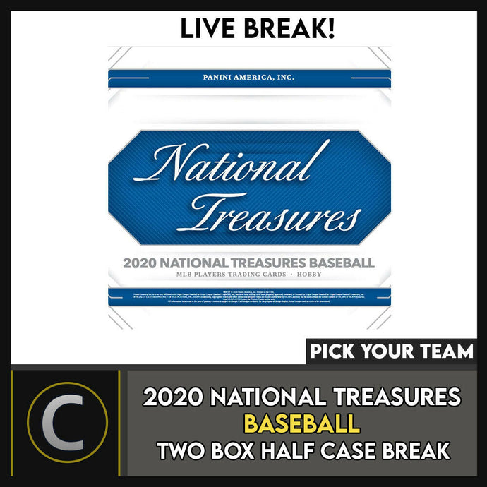 2020 NATIONAL TREASURES BASEBALL 2 BOX (HALF CASE) BREAK #A986 - PICK YOUR TEAM