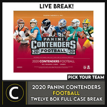 Load image into Gallery viewer, 2020 PANINI CONTENDERS FOOTBALL 12 BOX (FULL CASE) BREAK #F638 - PICK YOUR TEAM