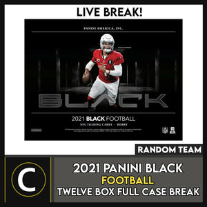 2021 PANINI BLACK FOOTBALL 12 BOX (FULL CASE) BREAK #F782 - RANDOM TEAMS