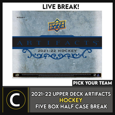 2021-22 UPPER DECK ARTIFACTS HOCKEY 5 BOX BREAK #H1630 - PICK YOUR TEAM -