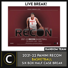 Load image into Gallery viewer, 2021-22 PANINI RECON BASKETBALL 6 BOX HALF CASE BREAK #B840 - RANDOM TEAMS
