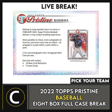Load image into Gallery viewer, 2022 TOPPS PRISTINE BASEBALL 8 BOX (FULL CASE) BREAK #A1497 - PICK YOUR TEAM
