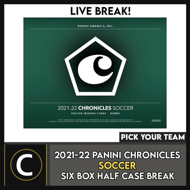 2021/22 PANINI CHRONICLES SOCCER 6 BOX (HALF CASE) BREAK #S248 - PICK YOUR TEAM