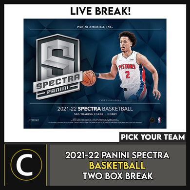 2021-22 PANINI SPECTRA BASKETBALL 2 BOX BREAK #B860 - PICK YOUR TEAM