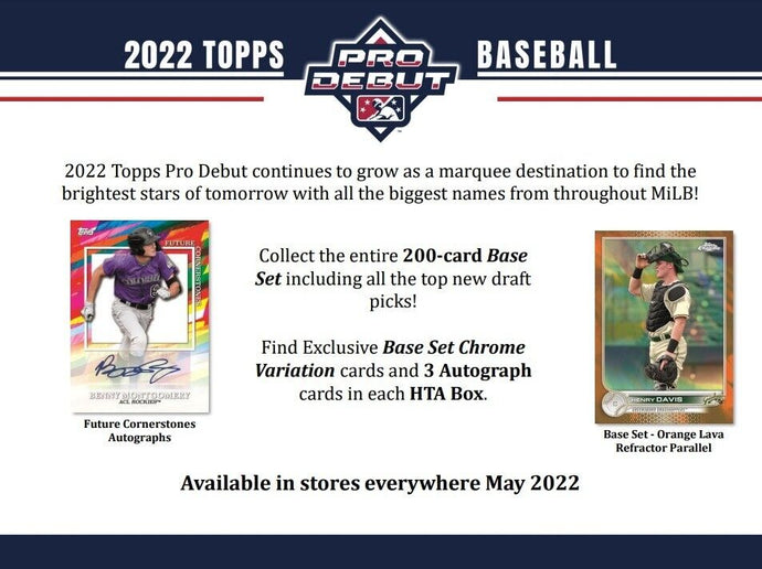 2022 Topps Pro Debut Jumbo HTA Baseball Hobby Box - Free Shipping