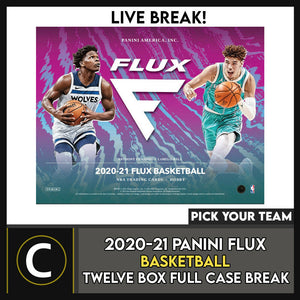 2020-21 PANINI FLUX BASKETBALL 12 BOX CASE BREAK #B722 - PICK YOUR TEAM