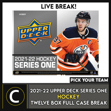 2021-22 UPPER DECK SERIES 1 HOCKEY 12 BOX BREAK #H1368 - PICK YOUR TEAM -