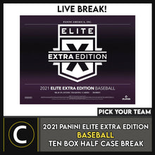 Load image into Gallery viewer, 2021 PANINI ELITE EXTRA BASEBALL 10 BOX HALF CASE BREAK #A1362 - PICK YOUR TEAM
