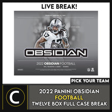 Load image into Gallery viewer, 2022 PANINI OBSIDIAN FOOTBALL 12 BOX (FULL CASE) BREAK #F1126 - PICK YOUR TEAM
