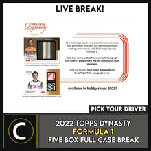 Load image into Gallery viewer, 2022 TOPPS DYNASTY FORMULA 1 RACING 5 BOX FULL CASE CASE BREAK #N081 - PICK YOUR