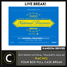 Load image into Gallery viewer, 2021 NATIONAL TREASURES NASCAR 4 BOX (FULL CASE) BREAK #N029 - RANDOM DRIVER