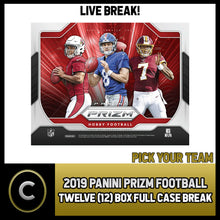 Load image into Gallery viewer, 2019 PANINI PRIZM FOOTBALL 12 BOX (FULL CASE) BREAK #F467 - PICK YOUR TEAM