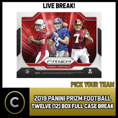 2019 PANINI PRIZM FOOTBALL 12 BOX (FULL CASE) BREAK #F467 - PICK YOUR TEAM