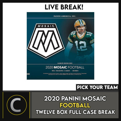 2020 PANINI MOSAIC FOOTBALL 12 BOX (FULL CASE) BREAK #F539 - PICK YOUR TEAM