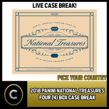 Load image into Gallery viewer, 2018 PANINI NATIONAL TREASURES SOCCER 4 BOX (CASE) BREAK #S076 PICK YOUR COUNTRY