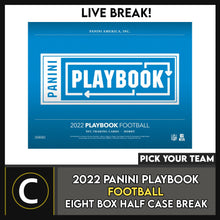 Load image into Gallery viewer, 2022 PANINI PLAYBOOK FOOTBALL 8 BOX (HALF CASE) BREAK #F1141 - PICK YOUR TEAM