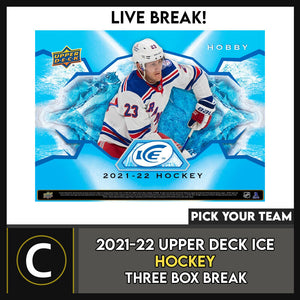 2021-22 UPPER DECK ICE HOCKEY 3 BOX BREAK #H1588 - PICK YOUR TEAM